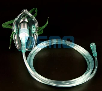 Oxygen Therapy Mask med rör & justerbar rem High Flow Portable Oxygen Mask