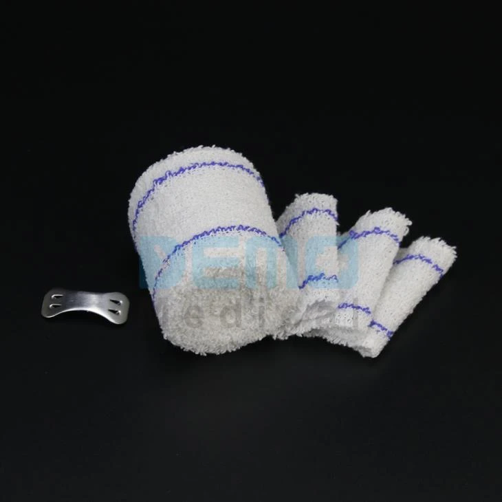 Crepe bandage med blå linjer
